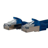 StarTech  Câble de raccordement blindé et moulé de catégorie 6a à 10 Gigabit avec connecteur RJ-45 STP, bleu, 7 pi-Les câbles de couleur facilitent l’identification et le dépannage