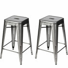 Plata Decor - Tolix 30"H Tabouret - Gris - paquet de 2-Tabouret de comptoir