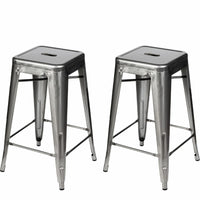 Plata Decor - Tolix 30"H Tabouret - Gris - paquet de 2-Tabouret de comptoir