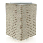 Azar Displays – Présentoir rotatif à panneaux perforés sur 14 côtés, 20 x 14 x 4 (po), amande opaque (701414-ALM)-Présentoir emboîtable à 4 côtés qui repose sur une base rotative de 12 po de diamètre