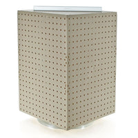 Azar Displays – Présentoir rotatif à panneaux perforés sur 14 côtés, 20 x 14 x 4 (po), amande opaque (701414-ALM)-Présentoir emboîtable à 4 côtés qui repose sur une base rotative de 12 po de diamètre