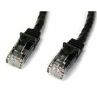 StarTech  Câble de raccordement RJ45 UTP Cat 6 gigabit sans crochet noir, câble de raccordement 25 pi, 25 pi-Les connecteurs en or de 50 microns garantissent une conductivité optimale tout en éliminant les pertes de signaux en raison de l’oxydation ou la corrosion