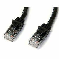 StarTech  Câble de raccordement RJ45 UTP Cat 6 gigabit sans crochet noir, câble de raccordement 25 pi, 25 pi-Les connecteurs en or de 50 microns garantissent une conductivité optimale tout en éliminant les pertes de signaux en raison de l’oxydation ou la corrosion