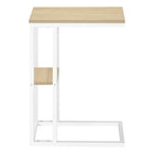 Monarch Specialties - 3677 Table D'Appoint - 25 po H/Naturel/Metal Blanc-Dimensions du produit: 18,25 pouces L x 10,25 pouces P x 25,25 pouces H
