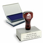 Sterling Marking Products - Timbre pour nom et adresse, personnalisable, caoutchouc, avec tampon encreur bleu-1