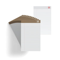 TRU RED - Bloc-notes à réglure étroite, 5 x 8 po, blanc, 50 feuilles/bloc, paquet de 12-Bloc-notes standard perforé pour l’écriture quotidienne