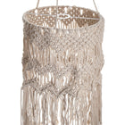 Truu Design - Hand Crafted Macrame Hanging Lamp Shade 12.75 x 40, inches, Cream White-Usage: ajoutez une touche décorative à votre lampe avec cet abat-jour en macramé joliment noué et conçu