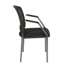 Pro-Line – Fauteuil pour visiteur avec accoudoirs et pellicule plastique ventilée autour du dossier, noir-Pellicule plastique ventilée noire autour du dossier