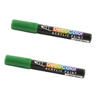 JAM Paper Marqueurs de Peinture Acrylique à Pointe Biseautée, Vert, 2 / paquet (526315GRa)-Couleur :  Vert