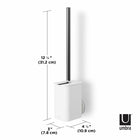 Umbra FLEX - Brosse de toilette et son support à couvercle mural ou autoportant, blanc-Stockage cache et sanitaire : le compartiment de Flex peut être fixe au sol ou fixe à une surface verticale lisse, y compris du carrelage, du verre, du miroir ou de la melamine. La technologie Sure-lock cree une prise sous vide tout en restant sans dommage et facile à installer.