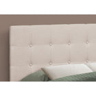 Monarch Specialties - 6004F Lit Double Tete De Lit - Tissus Beige-Fabriqué avec un cadre en bois pour la durabilité et la stabilité