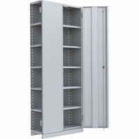 Metalware – Étagère enclenchable RL013, 7 tablettes, 36 x 18 x 76 (po), gris pâle-Système de tablettes ajustables offrant un espace de rangement solide, mais économique qui convient à vos besoins