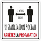 Eddie’s Hang-Up Display Ltd. - Décalcomanie Arrêtez la propagation, vinyle, 7,50 po x 7,50 po, français-Distanciation sociale - Arrêtez la propagation