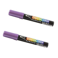 JAM Paper Marqueurs de Peinture Acrylique à Pointe Biseautée, Violet métallique, 2 / paquet (526315MVa)-Couleur :  Violet métallique