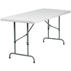 Flash Furniture – Table pliante à hauteur réglable de 72 po, blanc granit, blanc granit (RB3072ADJ)-Table commerciale prête à l'emploi