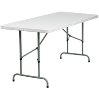 Flash Furniture – Table pliante à hauteur réglable de 72 po, blanc granit, blanc granit (RB3072ADJ)-Table commerciale prête à l'emploi
