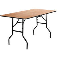 Flash Furniture – Table pliante rectangulaire de 60 pouces avec dessus à revêtement au fini transparent (YTWTFT30X60TBL)-Table de banquet prête à l'emploi