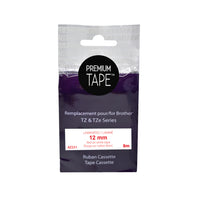 Nutone Premium Tape - Compatible avec Brother TZ232, TZ-232, TZE232, TZE-232 - Rouge / Blanc - 12 mm-Ruban d'étiquettes