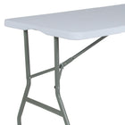 Flash Furniture – Table pliante en plastique blanc granit à deux volets, 30 larg. x 60 long.  -Table commerciale prête à l'emploi