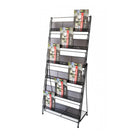FuTECH - Porte-brochures à 6 pochettes - 22,75 l x 54 H - Noir-Noir