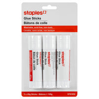 Staples - Bâton de colle lavable - 40g - Paquet de 3-Bâtons de colle pour l'école et les travaux manuels
