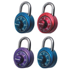 Cadenas anodisé à combinaison de 3 chiffres Master Lock - couleurs assorties-Combinaison préréglée (non programmable) à 3 chiffres pour une utilisation sans clé commode