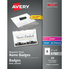 Avery Insignes d'identité de style magnétique, Paquet de 24-Les supports en vinyle réutilisables de poche créent une apparence professionnelle pour les événements