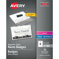 Avery Insignes d'identité de style magnétique, Paquet de 24-Les supports en vinyle réutilisables de poche créent une apparence professionnelle pour les événements