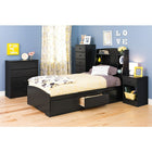 Prepac - Commode Astrid, 4 tiroirs, noir-Coulisses de tiroir douces