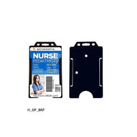 Beslayn – Porte-carte d'identité robuste vertical, un côté ouvert, plastique, 2 1/8 x 3 3/8 po, noir, paq./50-Porte-carte d'identité robuste à face ouverte simple, idéal pour utilisation avec les cartes d'identité d'entreprise