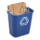 Rubbermaid Deskside Recycle, MED, 28QT/27L, 14.50" L x 10 50" W x 15" H - BLEU-14.50" L x 10 50" W x 15" H