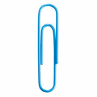 JAM PAPER - Trombone Geant Colore 2", Bleu bebe, 2 paquets de 75-Trombones de qualite superieure fabriques à partir de fil d'acier recouvert de vinyle de haute qualite.