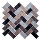 CTG – Carreaux muraux à motif chevrons, multicolore, 6 pièces-Ensemble : livré dans une boîte de 6 feuillets de carreaux muraux de qualité supérieure, adaptés aux surfaces lisses et propres