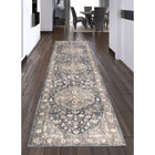 ECARPETGALLERY - Tapis Oregon Tabriz Gris 2'7" x 9'10"-Tapis de passage
