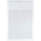 JAM Paper® – Enveloppes plastique transparent avec bouton et ficelle, 9 3/4 x 14 1/2 po, format légal à rabat ouvert, paq./12-Transparent