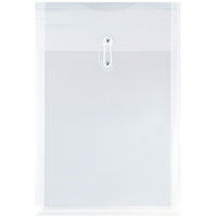 JAM Paper® – Enveloppes plastique transparent avec bouton et ficelle, 9 3/4 x 14 1/2 po, format légal à rabat ouvert, paq./12-Transparent
