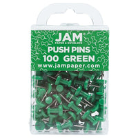 JAM Paper – Punaises, vert, 2 paquets de 100, total de 200 (2242954a)-Plastique vert avec pointe métallique