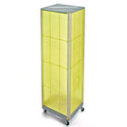 Azar Displays – Présentoir de sol à panneaux perforés sur 4 côtés et à roulettes, 60 x 16 po, jaune (700406-YEL)-Présentoir rotatif carré en tour avec roulettes