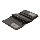 Club Rochelier -  Pochette pour femme avec chéquier et gousset - Noir-7 poches à fente ; 1 poche zippée ; 2 poches à soufflet