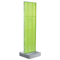 Azar Displays – Présentoir à 4 panneaux perforés, base piédestal, vert (700770-GRE)-Montage de présentoir à panneaux perforés