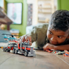 LEGO - Creator Le camion à plateau avec hélicoptère - 270 Pièces-Chaque jouet de véhicule possède des caractéristiques mobiles, notamment des roues et des pales de rotor.