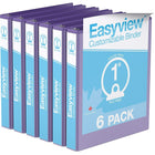Davis Group Super offre Easyview, Reliure View à anneaux ronds 1 po, personnalisable, paquet de 6 - Violet-3 Reliure À Anneaux