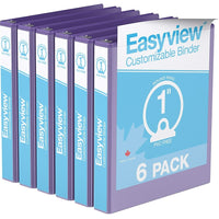 Davis Group Super offre Easyview, Reliure View à anneaux ronds 1 po, personnalisable, paquet de 6 - Violet-3 Reliure À Anneaux