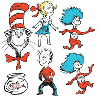 Kit déco recto-verso Eureka, personnages Dr. Seuss, paquet de 36-Chaque ensemble contient de nombreuses illustrations ou photos en couleur découpées à l'emporte-pièce