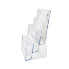 Porte-brochures de comptoir Futech à 3 baies - Acrylique - 9,25" L x 13,25" H x 7" P - Paquet de 2 (CTS0143)-Acrylique transparent