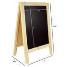 Eddie's - Grand tableau noir de comptoir - 9" H x 6-1/2 L - Noir et bois naturel - Paquet de 4-Chevalet pour tableau noir de comptoir de 12-1/2" de haut