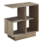 Monarch Specialties - 2095 Table D'Appoint - 24 po H - Taupe Fonce-Plusieurs espaces de rangement