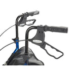 Drive Medical - Rollator à 3 roues avec panier, plateau et sac, bleu flamme-Livré avec le cadre plié et compact. Il suffit de desserrer le bouton de verrouillage et de tirer sur le cadre en forme de trombone pour le verrouiller