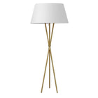Dainolite - Lampe sur pied à incandescence transitionnelle Gabriela, 1 lumière, laiton vieilli avec abat-jour blanc-Laiton vieilli