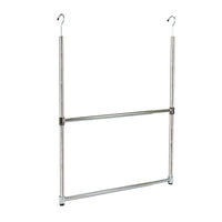 Oceanstar – Tringle d'armoire réglable portable à 2 niveaux, chrome-2 supports à suspendre sur toute tringle d'armoire standard